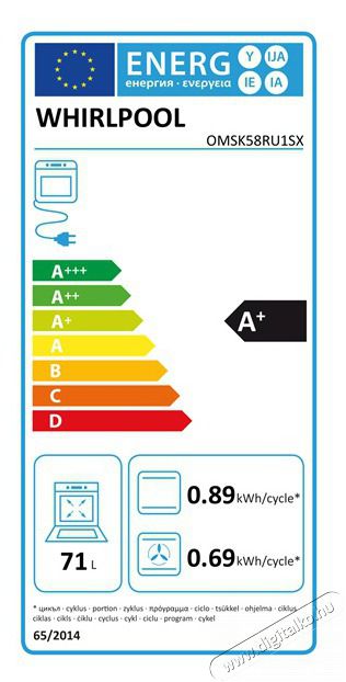 Whirlpool OMSK58RU1SX be&eacute;p&iacute;thető s&uuml;tő Konyhai term&eacute;kek - S&uuml;tő-főzőlap, tűzhely (be&eacute;p&iacute;thető) - S&uuml;tő (be&eacute;p&iacute;thető) - 462436