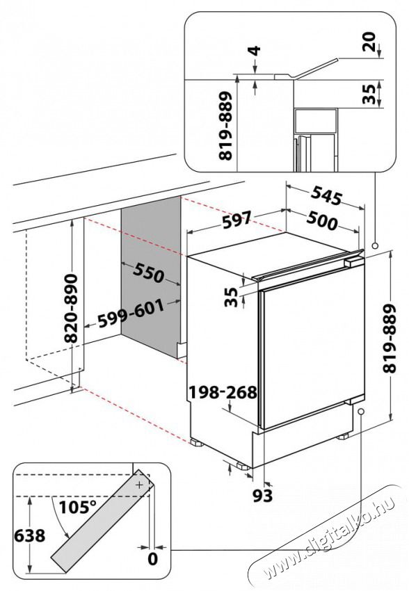 Whirlpool WBUF011 HŰTŐ BE&Eacute;P&Iacute;THETŐ EGYAJT&Oacute;S Konyhai term&eacute;kek - Hűtő, fagyaszt&oacute; (be&eacute;p&iacute;thető) - Egyajt&oacute;s hűtő - 502918