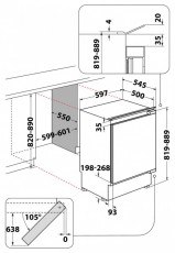 Whirlpool WBUF011 HŰTŐ BE&Eacute;P&Iacute;THETŐ EGYAJT&Oacute;S Konyhai term&eacute;kek - Hűtő, fagyaszt&oacute; (be&eacute;p&iacute;thető) - Egyajt&oacute;s hűtő - 502918