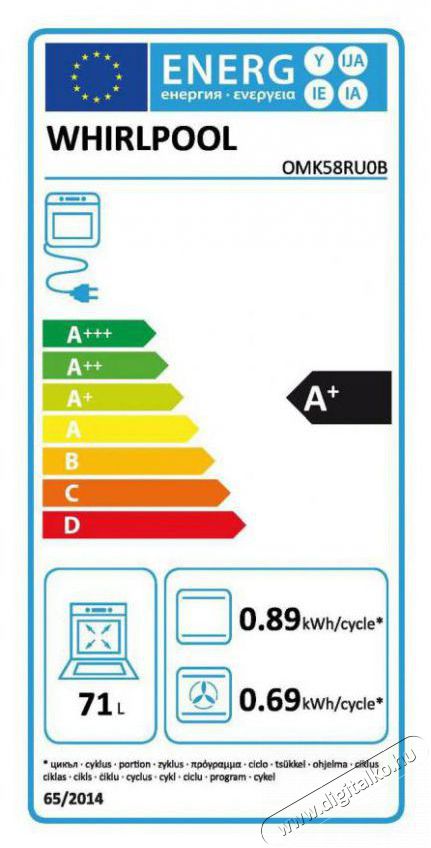 Whirlpool OMK58RU0B Konyhai term&eacute;kek - S&uuml;tő-főzőlap, tűzhely (be&eacute;p&iacute;thető) - S&uuml;tő (be&eacute;p&iacute;thető) - 503290