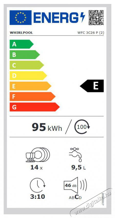 Whirlpool WFC 3C26 P mosogat&oacute;g&eacute;p Konyhai term&eacute;kek - Mosogat&oacute;g&eacute;p - Norm&aacute;l (60cm) szabadon&aacute;ll&oacute; mosogat&oacute;g&eacute;p - 318523