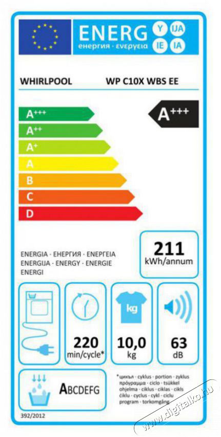 Whirlpool WP C10X WBS EE hőszivatty&uacute;s sz&aacute;r&iacute;t&oacute;g&eacute;p H&aacute;ztart&aacute;s / Otthon / K&uuml;lt&eacute;r - Mos&oacute;g&eacute;p / sz&aacute;r&iacute;t&oacute;g&eacute;p - Sz&aacute;r&iacute;t&oacute;g&eacute;p - 504667
