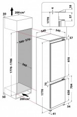 Whirlpool WHC18D011A2 HŰTŐ ALULFAGYASZT&Oacute;S BE&Eacute;P&Iacute;THETŐ Konyhai term&eacute;kek - Hűtő, fagyaszt&oacute; (be&eacute;p&iacute;thető) - Alulfagyaszt&oacute;s kombin&aacute;lt hűtő - 505370