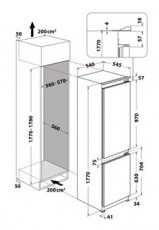 Whirlpool WHC18D011C1 SF HŰTŐ ALULFAGYASZT&Oacute;S BE&Eacute;P&Iacute;THETŐ Konyhai term&eacute;kek - Hűtő, fagyaszt&oacute; (be&eacute;p&iacute;thető) - Alulfagyaszt&oacute;s kombin&aacute;lt hűtő - 505367