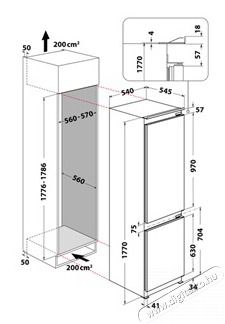 Whirlpool WHC18D021C2 SF HŰTŐ ALULFAGYASZT&Oacute;S BE&Eacute;P&Iacute;THETŐ Konyhai term&eacute;kek - Hűtő, fagyaszt&oacute; (be&eacute;p&iacute;thető) - Alulfagyaszt&oacute;s kombin&aacute;lt hűtő - 505366