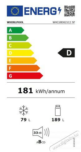Whirlpool WHC18D021C2 SF HŰTŐ ALULFAGYASZT&Oacute;S BE&Eacute;P&Iacute;THETŐ Konyhai term&eacute;kek - Hűtő, fagyaszt&oacute; (be&eacute;p&iacute;thető) - Alulfagyaszt&oacute;s kombin&aacute;lt hűtő - 505366