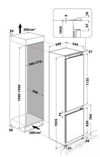 Whirlpool WHC20D013D1 HŰTŐ ALULFAGYASZT&Oacute;S BE&Eacute;P&Iacute;THETŐ Konyhai term&eacute;kek - Hűtő, fagyaszt&oacute; (be&eacute;p&iacute;thető) - Alulfagyaszt&oacute;s kombin&aacute;lt hűtő - 505368