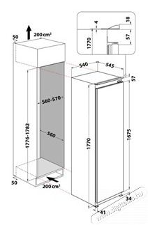 Whirlpool WHSD18A011B2 HŰTŐ EGYAJT&Oacute;S BE&Eacute;P&Iacute;THETŐ Konyhai term&eacute;kek - Hűtő, fagyaszt&oacute; (be&eacute;p&iacute;thető) - Egyajt&oacute;s hűtő - 505442