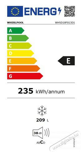 Whirlpool WHSD18F013D1 FAGYASZT&Oacute;SZEKR&Eacute;NY BE&Eacute;P&Iacute;THETŐ 8 REKESZ Konyhai term&eacute;kek - Hűtő, fagyaszt&oacute; (be&eacute;p&iacute;thető) - Alulfagyaszt&oacute;s kombin&aacute;lt hűtő - 505365