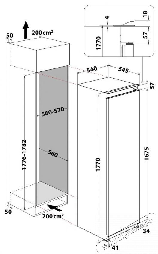 Whirlpool WHSD18A073C1 P Konyhai term&eacute;kek - Hűtő, fagyaszt&oacute; (be&eacute;p&iacute;thető) - Fagyaszt&oacute; n&eacute;lk&uuml;li hűtő - 509621