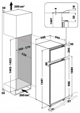 Whirlpool ART 3802 HŰTŐ BE&Eacute;P&Iacute;THETŐ FEL&Uuml;LFAGYASZT&Oacute;S Konyhai term&eacute;kek - Hűtő, fagyaszt&oacute; (be&eacute;p&iacute;thető) - Fel&uuml;lfagyaszt&oacute;s kombin&aacute;lt hűtő - 499538