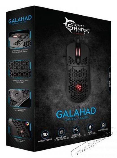 White Shark GALAHAD GM-5007B 6400 dpi fekete gamer eg&eacute;r Iroda &eacute;s sz&aacute;m&iacute;t&aacute;stechnika - Eg&eacute;r - Vezet&eacute;kes eg&eacute;r - 403894