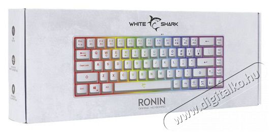 White Shark GK-2201W-US RONIN-W feh&eacute;r membr&aacute;n gamer billentyűzet Iroda &eacute;s sz&aacute;m&iacute;t&aacute;stechnika - Billentyűzet / billentyűzet szett - Vezet&eacute;kes - 456609