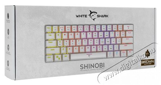 White Shark SHINOBI GK-2022W/BR-US feh&eacute;r mechanikus gamer billentyűzet Iroda &eacute;s sz&aacute;m&iacute;t&aacute;stechnika - Billentyűzet / billentyűzet szett - Vezet&eacute;k n&eacute;lk&uuml;li - 463287