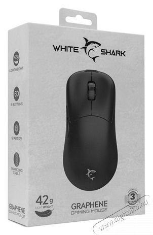 White Shark GRAPHENE WS GM-5014B 6200dpi fekete gamer eg&eacute;r Iroda &eacute;s sz&aacute;m&iacute;t&aacute;stechnika - Eg&eacute;r - Vezet&eacute;kes eg&eacute;r - 498095
