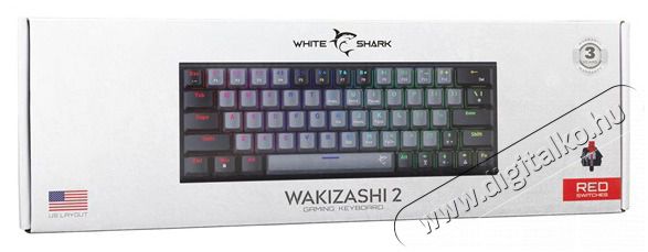White Shark GK-002713V2-G-B/R-HU Wakizashi 2 HUN sz&uuml;rke-fekete (red switch) gamer billentyűzet Iroda &eacute;s sz&aacute;m&iacute;t&aacute;stechnika - Billentyűzet / billentyűzet szett - Vezet&eacute;kes - 507089