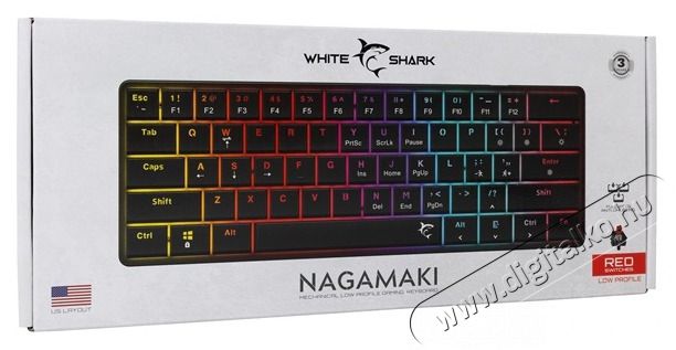 White Shark GK-006111-B/R-US Nagamaki US fekete (red switch) gamer billentyűzet Iroda &eacute;s sz&aacute;m&iacute;t&aacute;stechnika - Billentyűzet / billentyűzet szett - Vezet&eacute;kes - 506981