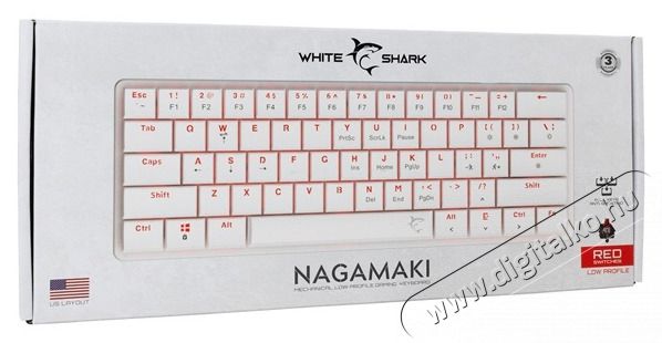 White Shark GK-006211-W/R-US Nagamaki US feh&eacute;r (red switch) gamer billentyűzet Iroda &eacute;s sz&aacute;m&iacute;t&aacute;stechnika - Billentyűzet / billentyűzet szett - Vezet&eacute;kes - 507086