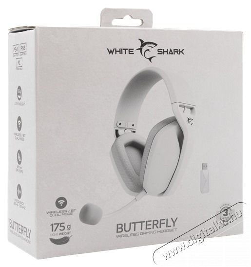 White Shark WS WGH-2442W BUTTERFLY-W vezet&eacute;k n&eacute;lk&uuml;li feh&eacute;r gamer headset Audio-Video / Hifi / Multim&eacute;dia - F&uuml;l &eacute;s Fejhallgat&oacute;k - Fejhallgat&oacute; - 507727