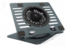 White Shark Glacier laptophűtő, Max. 17.3 , Cooling Pad 1 ventil&aacute;tor, &Aacute;ll&iacute;that&oacute; l&eacute;g&aacute;ram, 50 CFM, &Aacute;ll&iacute;that&oacute; sz&ouml;g, USB, 30dB, F&eacute;m, Sz&uuml;rke Iroda &eacute;s sz&aacute;m&iacute;t&aacute;stechnika - Notebook kieg&eacute;sz&iacute;tő - USB laptop hűtő - 534021