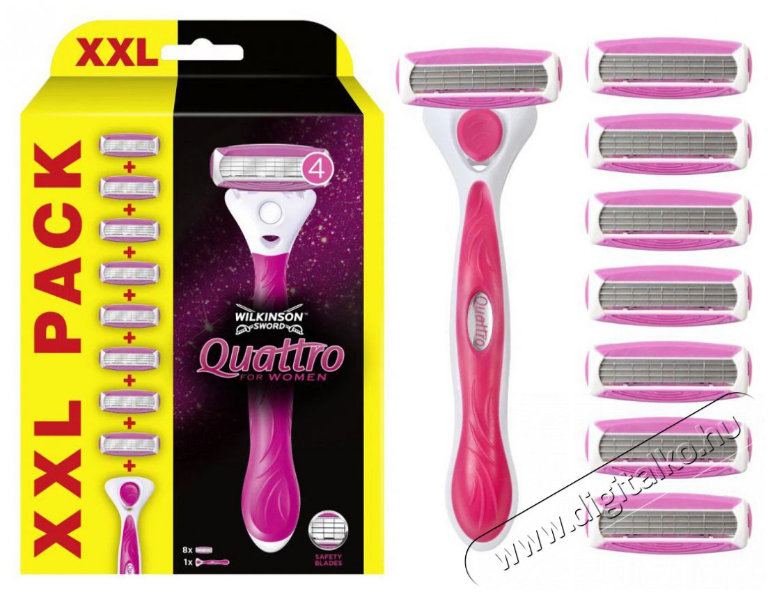 WILKINSON Quattro for Women XXL + 8 db Sz&eacute;ps&eacute;g&aacute;pol&aacute;s / Eg&eacute;szs&eacute;g - Szőrtelen&iacute;tő / borotva - Női szőrtelen&iacute;tő - 512578