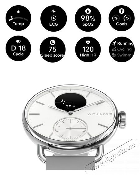WITHINGS HWA10-model 2 ScanWatch 2 38mm feh&eacute;r okos&oacute;ra Mobil / Kommunik&aacute;ci&oacute; / Smart - Okos eszk&ouml;z - Okos&oacute;ra - 507794