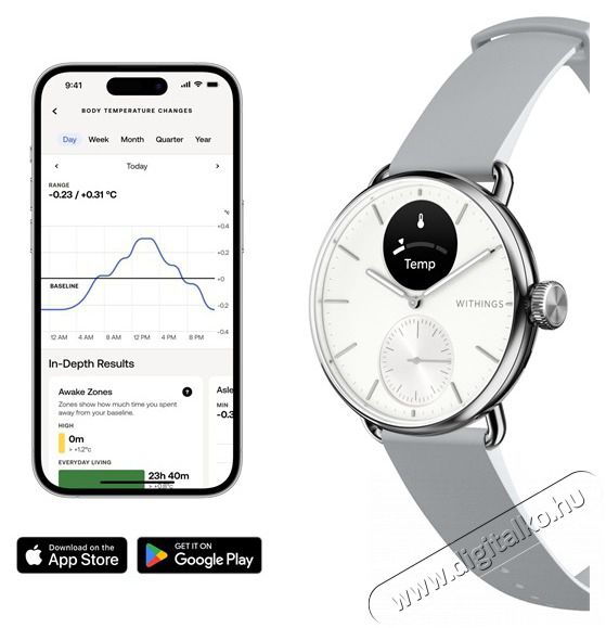 WITHINGS HWA10-model 2 ScanWatch 2 38mm feh&eacute;r okos&oacute;ra Mobil / Kommunik&aacute;ci&oacute; / Smart - Okos eszk&ouml;z - Okos&oacute;ra - 507794