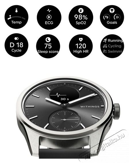 WITHINGS HWA10-model 4 ScanWatch 2 42mm fekete okos&oacute;ra Mobil / Kommunik&aacute;ci&oacute; / Smart - Okos eszk&ouml;z - Okos&oacute;ra - 507712