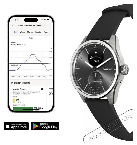 WITHINGS HWA10-model 4 ScanWatch 2 42mm fekete okos&oacute;ra Mobil / Kommunik&aacute;ci&oacute; / Smart - Okos eszk&ouml;z - Okos&oacute;ra - 507712
