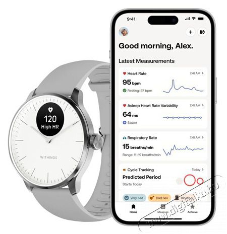 WITHINGS HWA11-model 3 ScanWatch Light 37mm feh&eacute;r okos&oacute;ra Mobil / Kommunik&aacute;ci&oacute; / Smart - Okos eszk&ouml;z - Okos&oacute;ra - 507710