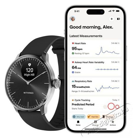 WITHINGS HWA11-model 5 ScanWatch Light 37mm fekete okos&oacute;ra Mobil / Kommunik&aacute;ci&oacute; / Smart - Okos eszk&ouml;z - Okos&oacute;ra - 507711