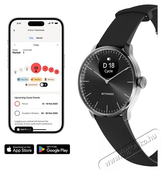 WITHINGS HWA11-model 5 ScanWatch Light 37mm fekete okos&oacute;ra Mobil / Kommunik&aacute;ci&oacute; / Smart - Okos eszk&ouml;z - Okos&oacute;ra - 507711