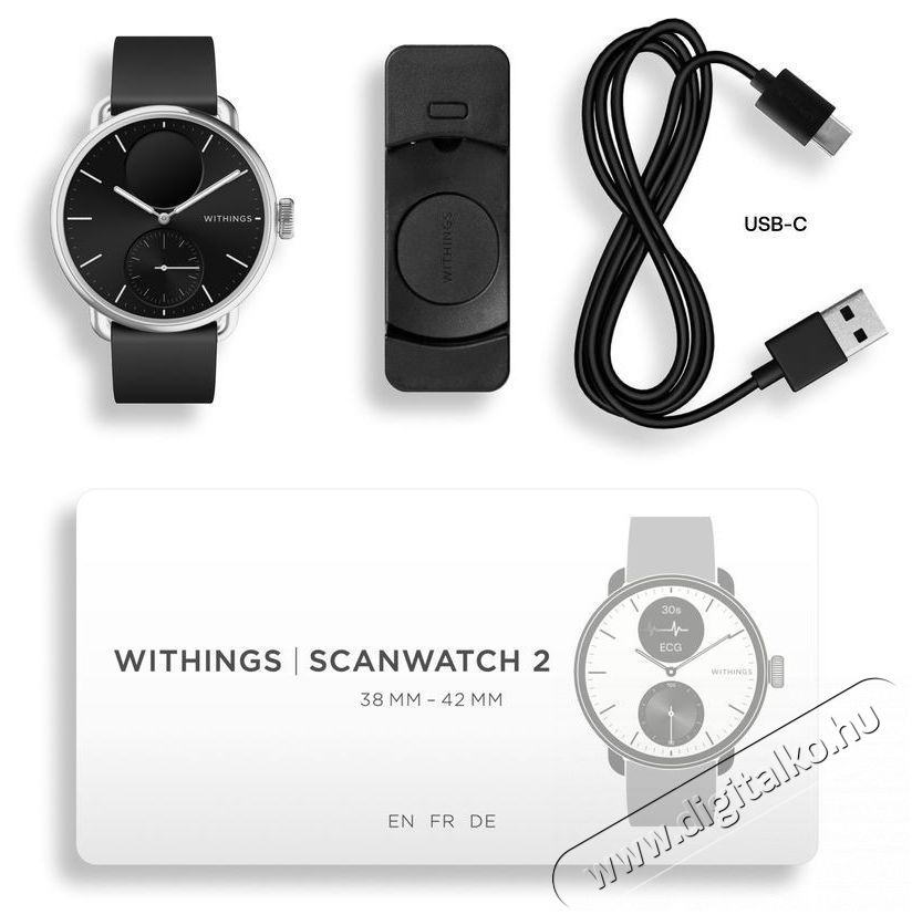 WITHINGS Scanwatch 2 38mm - Black Mobil / Kommunik&aacute;ci&oacute; / Smart - Okos eszk&ouml;z - Okos&oacute;ra - 520367