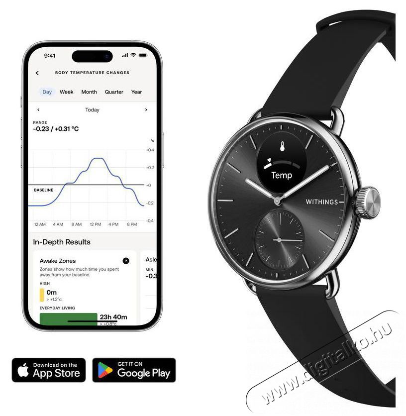 WITHINGS Scanwatch 2 38mm - Black Mobil / Kommunik&aacute;ci&oacute; / Smart - Okos eszk&ouml;z - Okos&oacute;ra - 520367