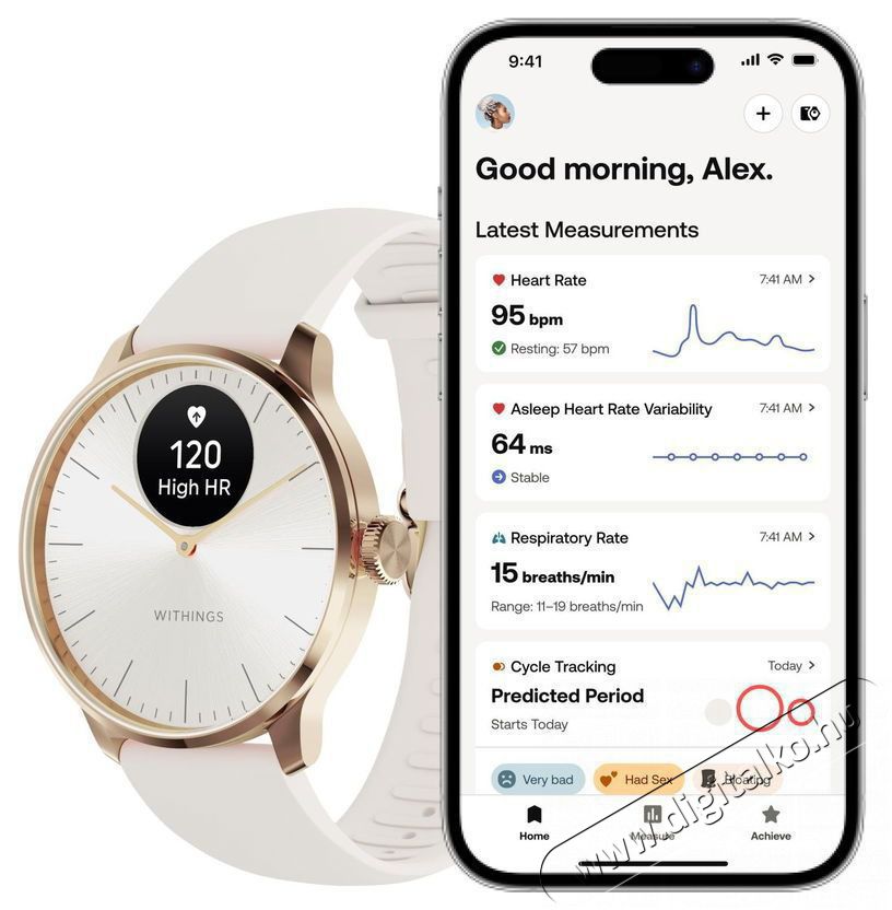 WITHINGS Scanwatch Light 37mm - Sand Mobil / Kommunik&aacute;ci&oacute; / Smart - Okos eszk&ouml;z - Okos&oacute;ra - 520365