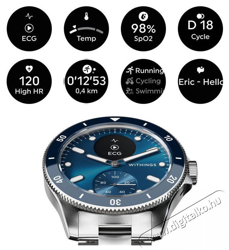 WITHINGS Scanwatch Nova 43mm - Blue Mobil / Kommunik&aacute;ci&oacute; / Smart - Okos eszk&ouml;z - Okos&oacute;ra - 520368
