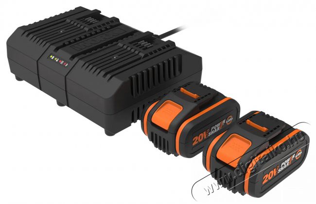 Worx WA3611 2 &times; AKU 4 Ah/ kettős t&ouml;ltő 2 A Akkuk &eacute;s t&ouml;ltők - Li-ion akkumul&aacute;tor &eacute;s t&ouml;ltő (gy&aacute;ri) - Szettben - 519274