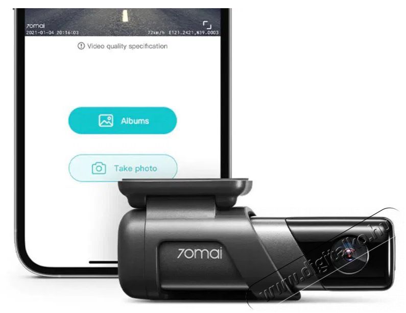 Xiaomi 70mai Dash Cam M500 128G Aut&oacute;s kamera F&eacute;nyk&eacute;pezőg&eacute;p / kamera - Aut&oacute;s fed&eacute;lzeti kamera - 530296