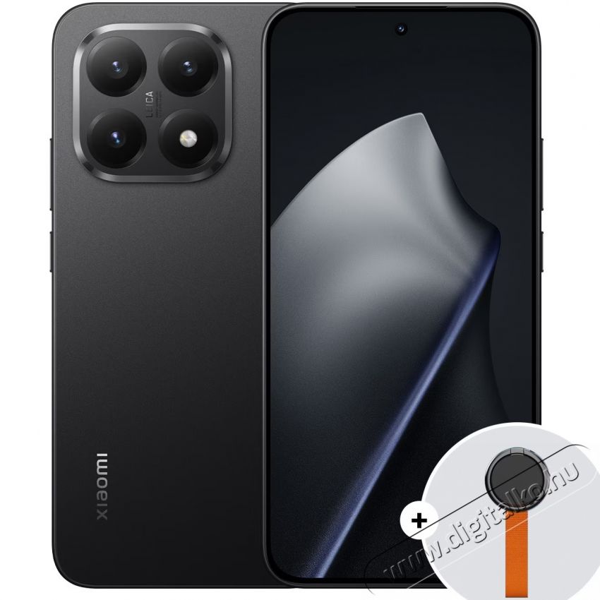 Xiaomi 15T mobiltelefon, 12GB RAM, 256GB ROM, 5G, Fekete + Woven Strap Ring Stand Mobil / Kommunik&aacute;ci&oacute; / Smart - Okostelefon - Android - 534730