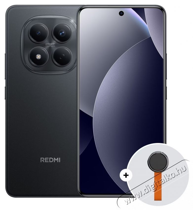 Xiaomi REDMI Note 15 Pro mobiltelefon, 8GB RAM, 256GB ROM, 5G, Fekete + Woven Strap Ring Stand Mobil / Kommunik&aacute;ci&oacute; / Smart - Okostelefon - Android - 537544