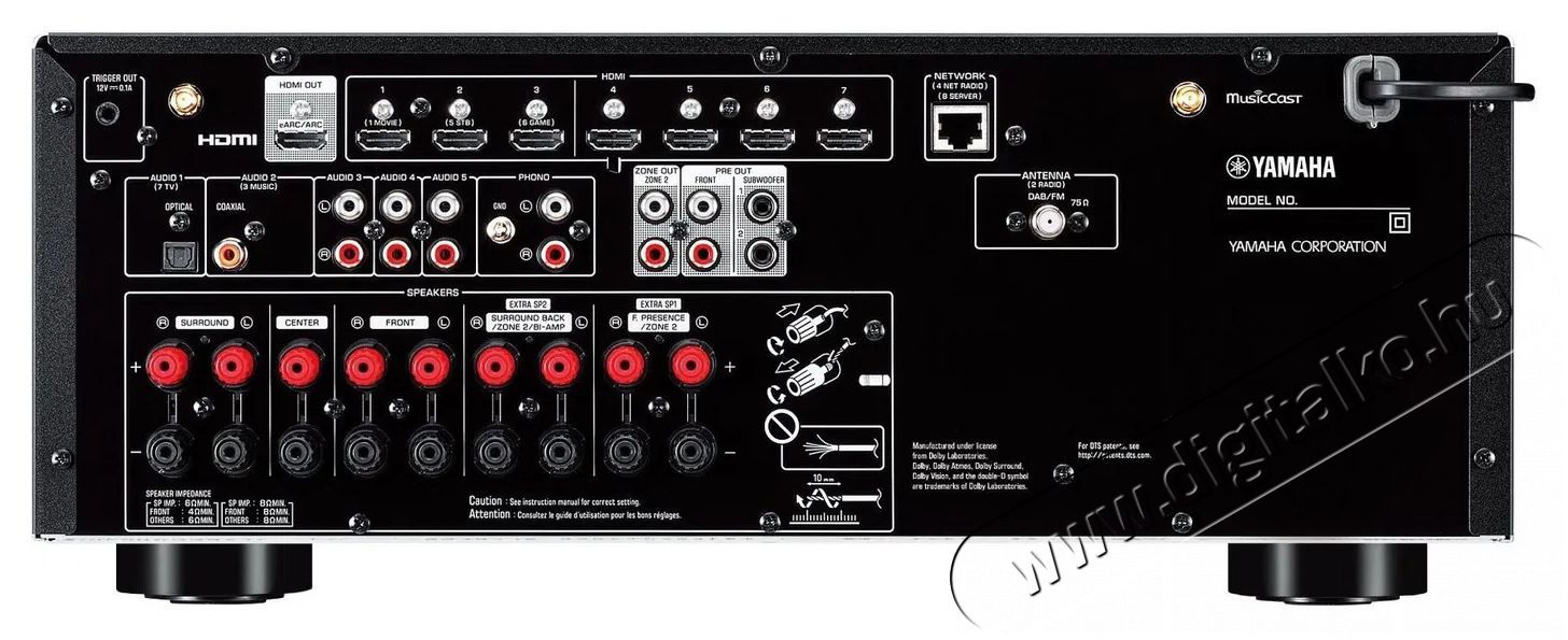 Yamaha RX-V6A fekete Audio-Video / Hifi / Multim&eacute;dia - Hifi - Sztere&oacute; - CD / DVD / Multim&eacute;dia lej&aacute;tsz&oacute;s r&aacute;di&oacute;erős&iacute;tő - 511561