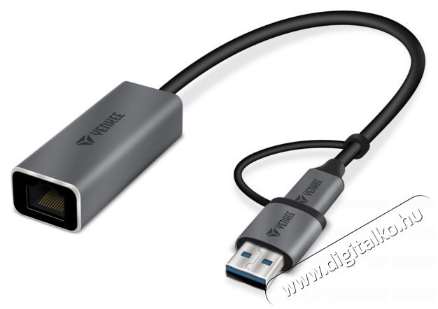 Yenkee YTC 013 gigabites ethernet adapter USB 3.0 &eacute;s USB-C 3.1 portokkal Tv kieg&eacute;sz&iacute;tők - K&aacute;bel / csatlakoz&oacute; - Csatlakoz&oacute; / eloszt&oacute; / &aacute;talak&iacute;t&oacute; - 376957