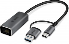 Yenkee YTC 013 gigabites ethernet adapter USB 3.0 &eacute;s USB-C 3.1 portokkal Tv kieg&eacute;sz&iacute;tők - K&aacute;bel / csatlakoz&oacute; - Csatlakoz&oacute; / eloszt&oacute; / &aacute;talak&iacute;t&oacute; - 376957