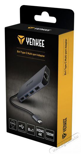 Yenkee YTC 081 Multiport USB-C HUB 8 az 1-ben eloszt&oacute; Iroda &eacute;s sz&aacute;m&iacute;t&aacute;stechnika - Notebook kieg&eacute;sz&iacute;tő - USB hub / eloszt&oacute; - 376960