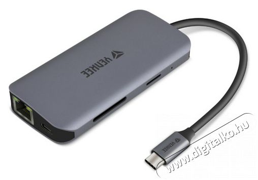 Yenkee YTC 081 Multiport USB-C HUB 8 az 1-ben eloszt&oacute; Iroda &eacute;s sz&aacute;m&iacute;t&aacute;stechnika - Notebook kieg&eacute;sz&iacute;tő - USB hub / eloszt&oacute; - 376960