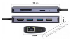 Yenkee YTC 081 Multiport USB-C HUB 8 az 1-ben eloszt&oacute; Iroda &eacute;s sz&aacute;m&iacute;t&aacute;stechnika - Notebook kieg&eacute;sz&iacute;tő - USB hub / eloszt&oacute; - 376960