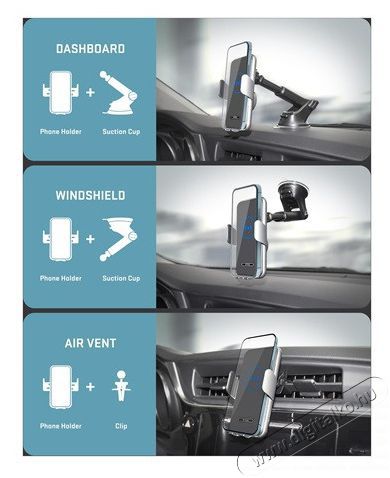 Yenkee YSM 611 Car phone holder 15W Aut&oacute;hifi / Aut&oacute; felszerel&eacute;s - Aut&oacute;s tart&oacute; - 476564