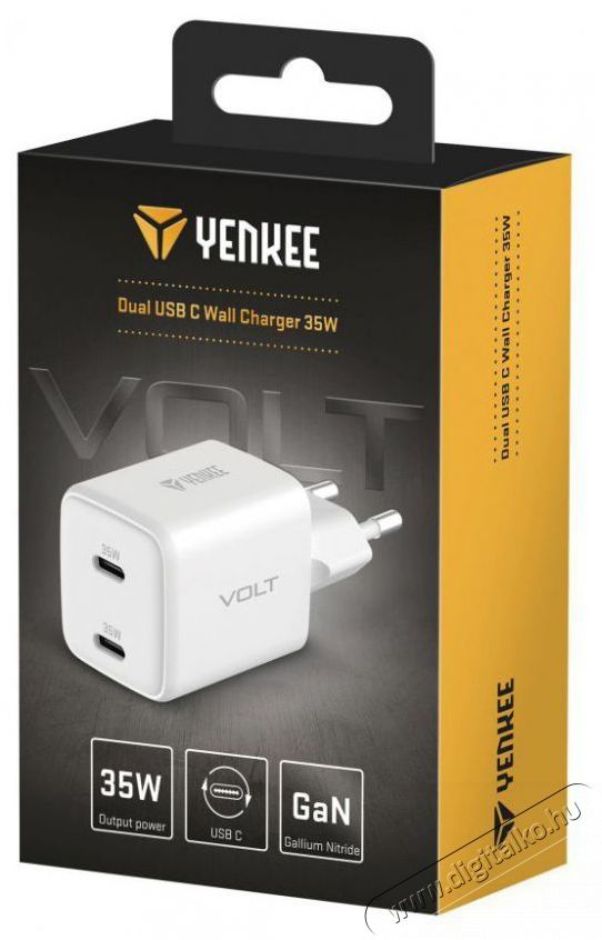 Yenkee YAC G35D VOLT Charger 2x18W GaN Mobil / Kommunik&aacute;ci&oacute; / Smart - Mobiltelefon kieg&eacute;sz&iacute;tő / tok - H&aacute;l&oacute;zati-, aut&oacute;s t&ouml;ltő - 495009