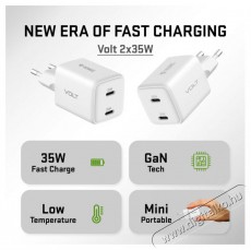 Yenkee YAC G35D VOLT Charger 2x18W GaN Mobil / Kommunik&aacute;ci&oacute; / Smart - Mobiltelefon kieg&eacute;sz&iacute;tő / tok - H&aacute;l&oacute;zati-, aut&oacute;s t&ouml;ltő - 495009