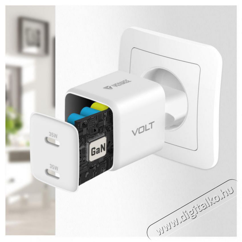 Yenkee YAC G35D VOLT Charger 2x18W GaN Mobil / Kommunik&aacute;ci&oacute; / Smart - Mobiltelefon kieg&eacute;sz&iacute;tő / tok - H&aacute;l&oacute;zati-, aut&oacute;s t&ouml;ltő - 495009